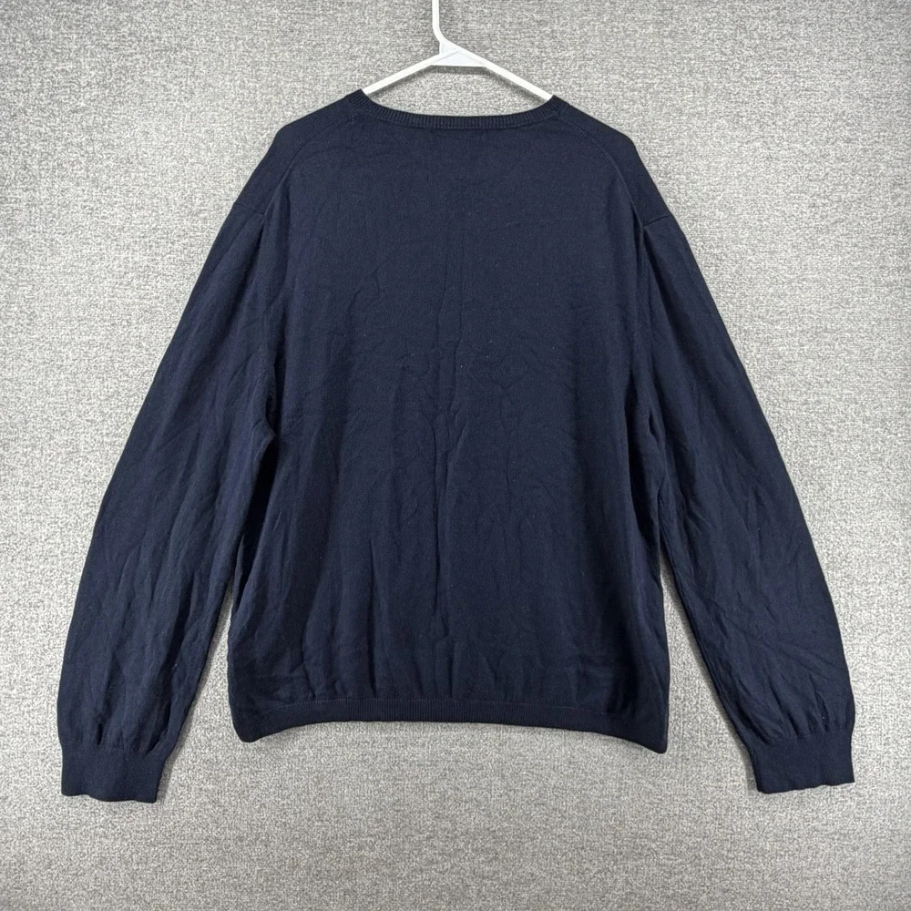 Banana Republic Silk Cashmere Sweater Men Size XL Blue Winter Casual V Neck
